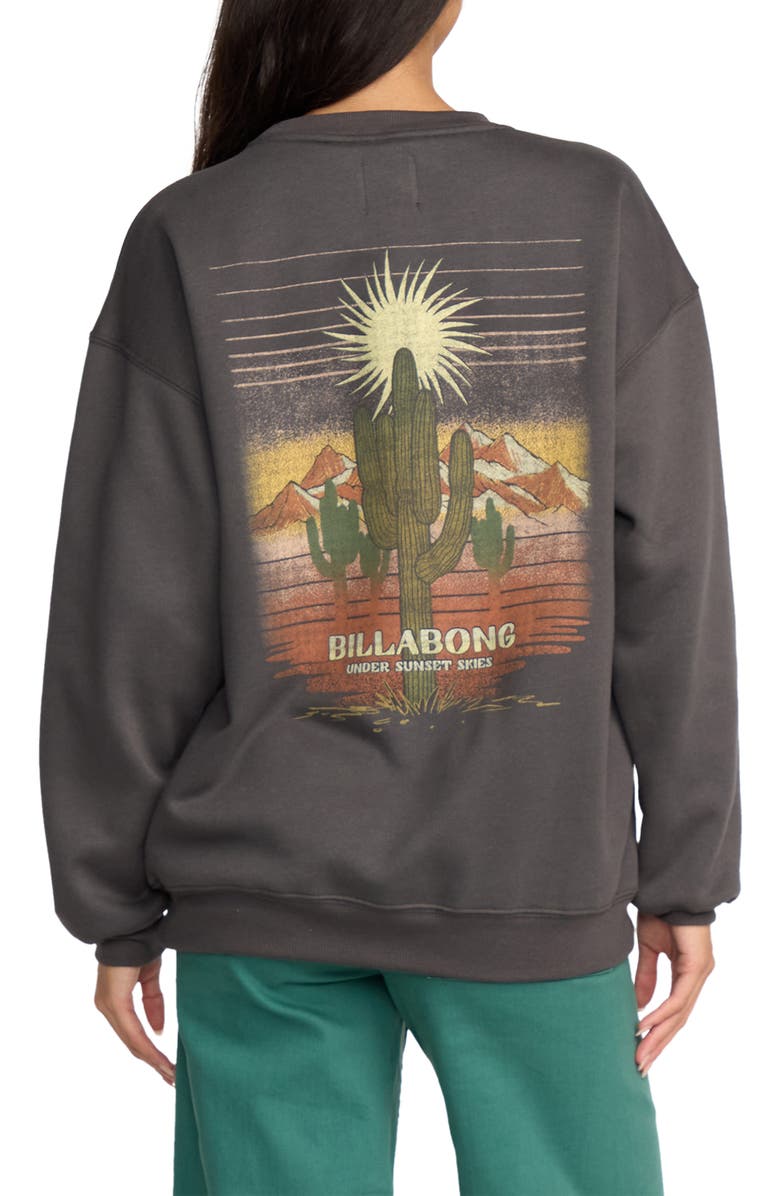 Billabong Desert Break Fleece Graphic Sweatshirt, Alternate, color, Off White / Brown