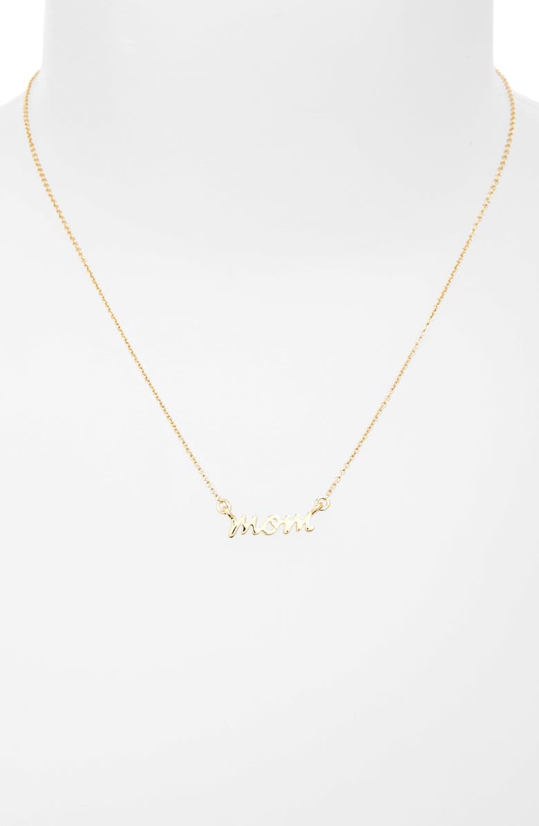 Kate Spade New York 'say yes - mom' pendant necklace, Alternate, color,