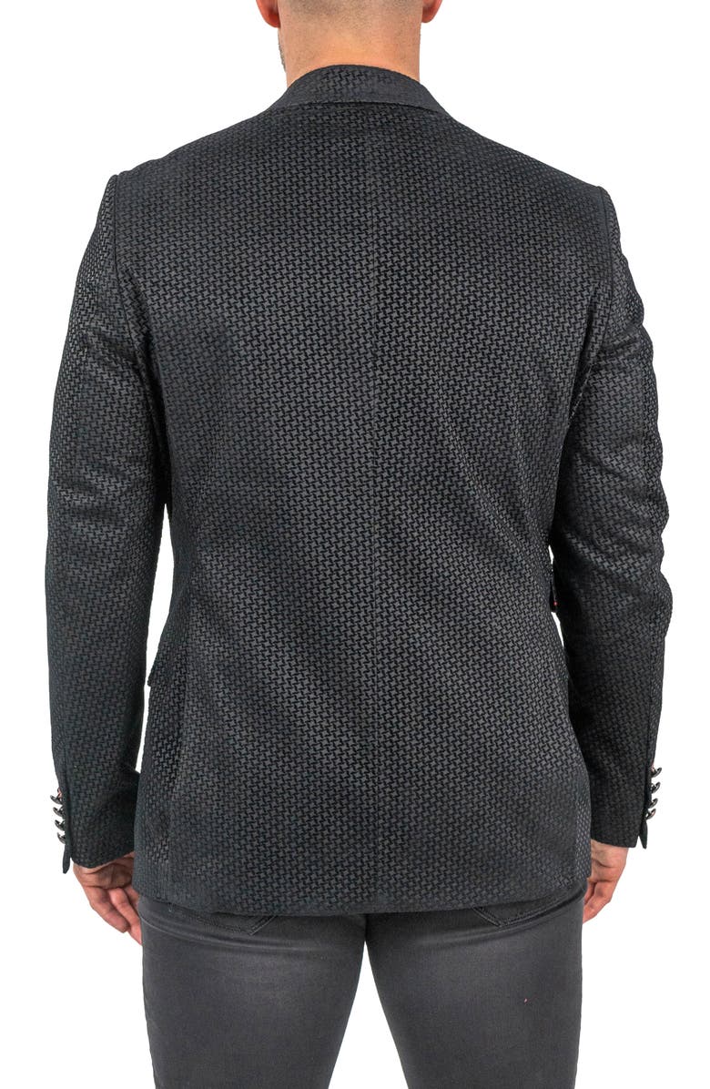 Maceoo Interrupted Black One-Button Sport Coat, Alternate, color, Black