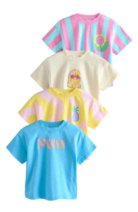 Kids' Assorted 4-Pack Cotton Graphic T-Shirts (Little Kid)