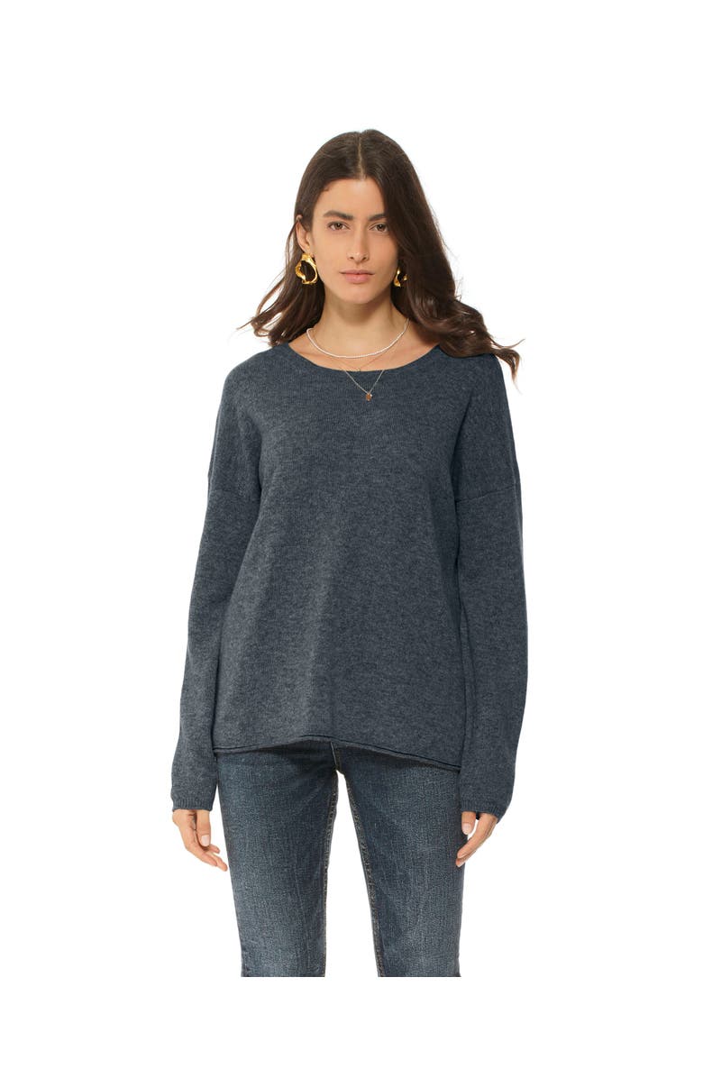 Monticelli Cashmere Pure Cashmere Lightweight Relaxed Crewneck Sweater, Main, color, Charcoal