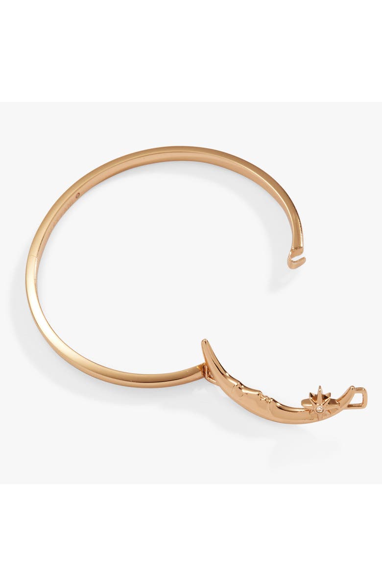 Alex and Ani Crescent Moon Tension Bangle Bracelet, Alternate, color, Gold