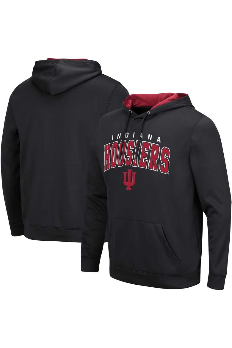 Men's Colosseum Black Indiana Hoosiers Resistance Pullover Hoodie, Alternate, color, Black