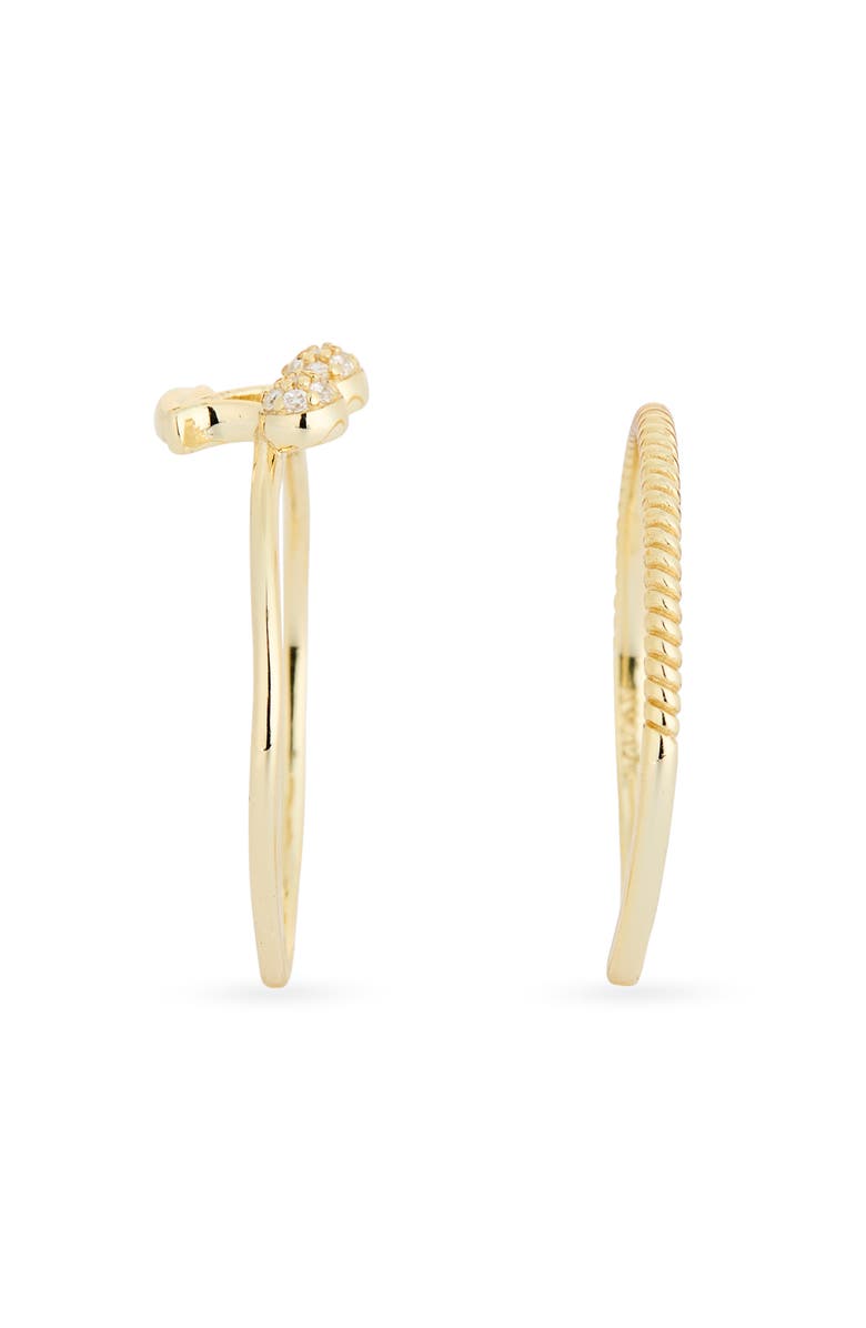 ARGENTO VIVO Set of 2 Pavé Cubic Zirconia Cherry Stackable Rings, Alternate, color, Gold