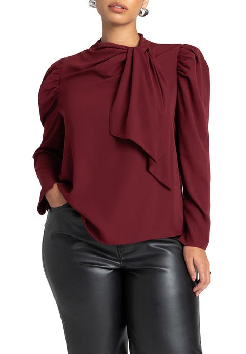 Drape Front Blouse (Plus Available)