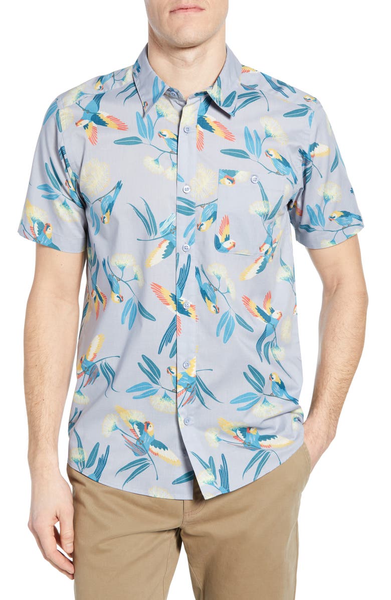 Patagonia Go To Regular Fit Short Sleeve Shirt, Main, color, Parrots Ghost Purple