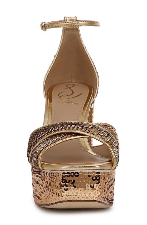 Sam Edelman Jullian Ankle Strap Platform Sandal In Gold
