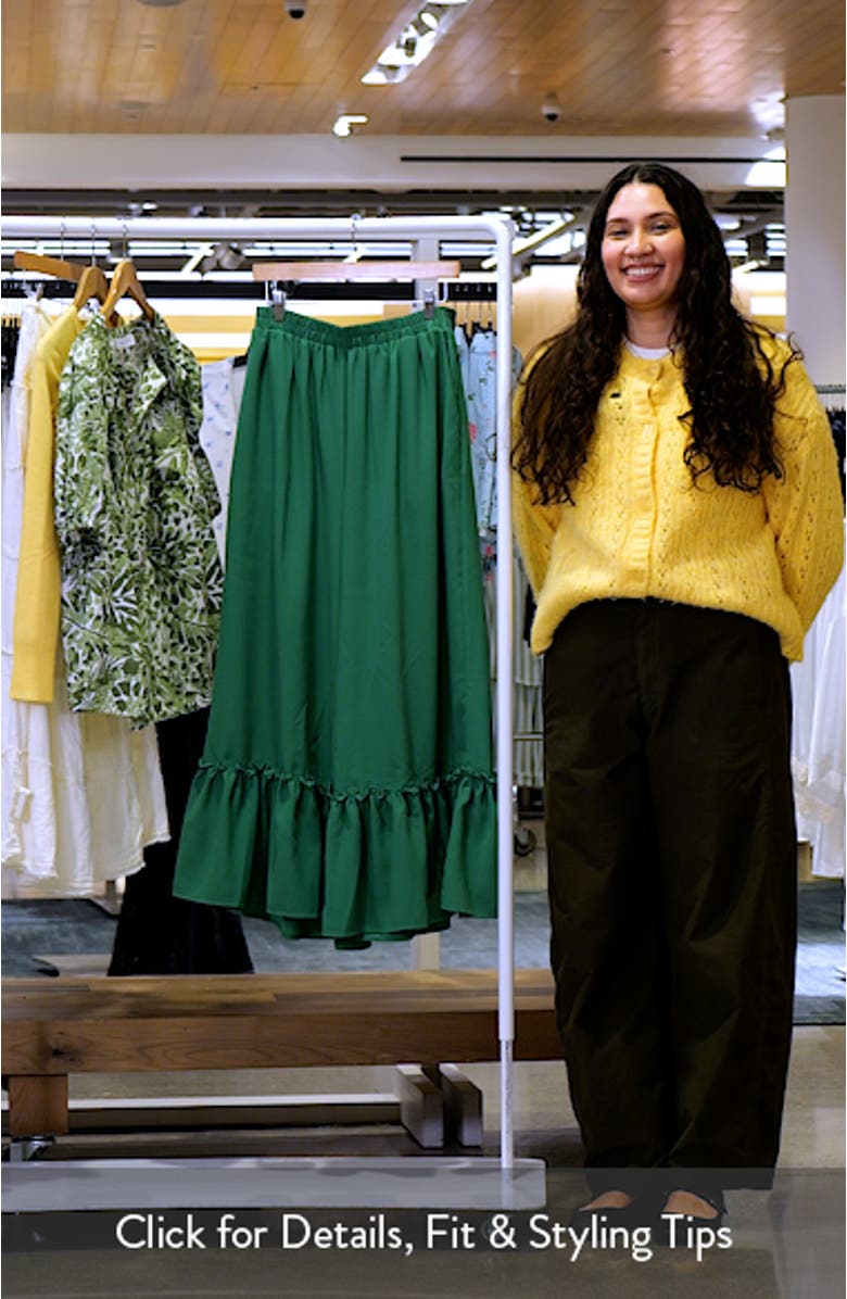 Ryder Ruffle Wide Leg Cotton Knit Pants, sales video thumbnail
