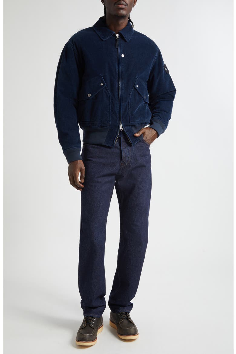 Corduroy Bomber Jacket, Alternate, color, V0021 INDIGO