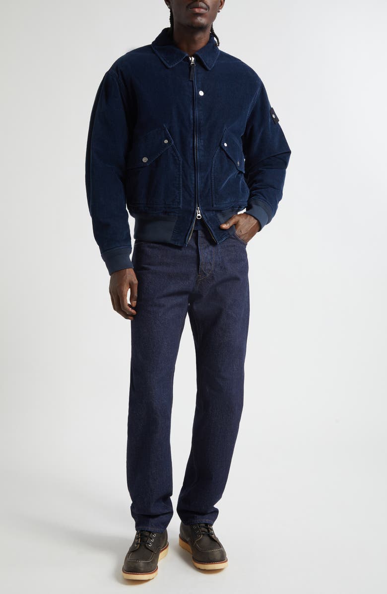 Stone Island Corduroy Bomber Jacket, Alternate, color, V0021 Indigo