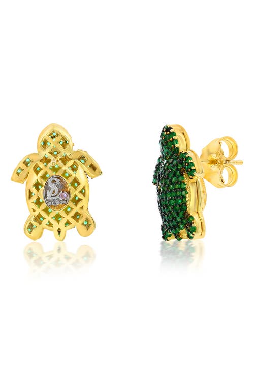 Suzy Levian Pavé Turtle Stud Earrings