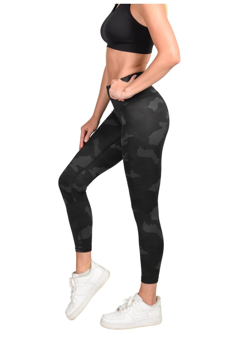 90 DEGREE BY REFLEX Lux Camo High Waisted Ankle Leggings, Alternate, color,
