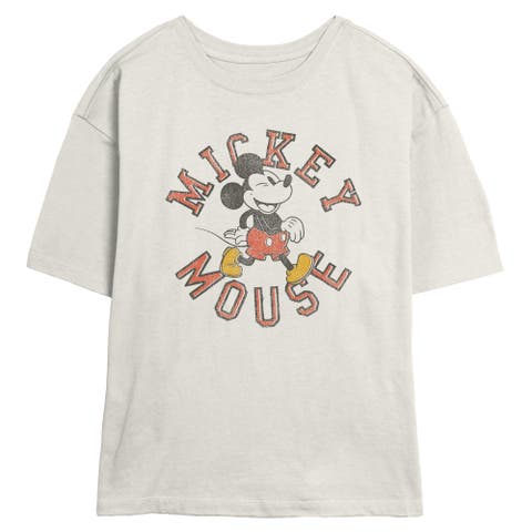 Junior's Distressed Retro Walking Short Sleeve Skimmer T-shirt