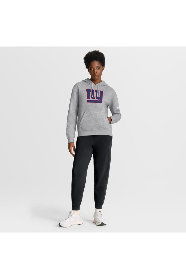 Women's Nike Heather Gray New York Giants Club Fleece Pullover Hoodie, Alternate, color, Heather Gray