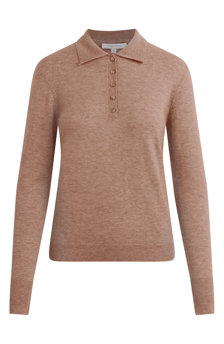 Favorite Daughter The Cleo Merino Wool Blend Henley Sweater, Alternate, color, Mocha