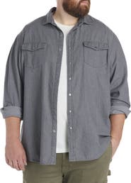 True Nation by DXL Big & Tall Washed Denim Sport Shirt