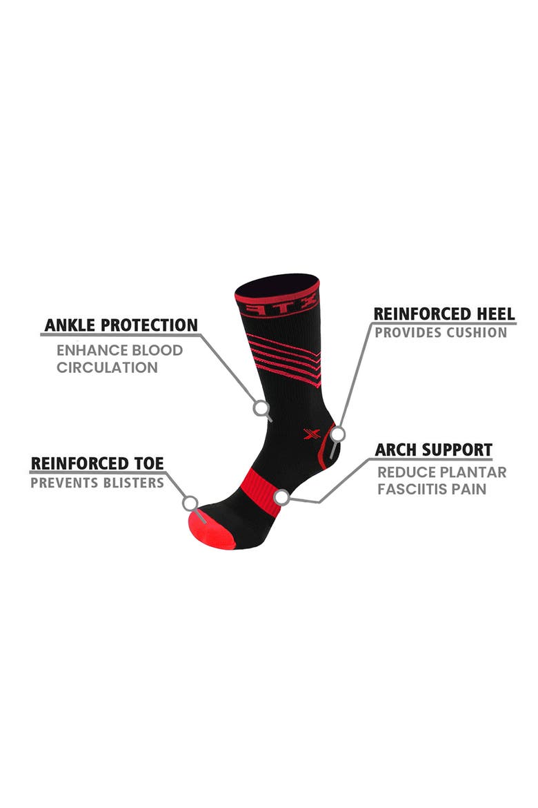 Assorted 6-Pack Stripe Compression Crew Socks, Alternate, color, ASSORTED