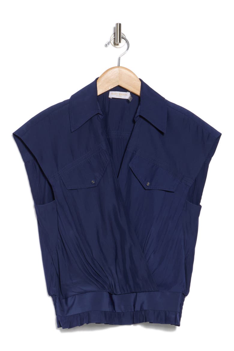 Amaris Flap Pocket Top, Alternate, color, SPRING NAVY