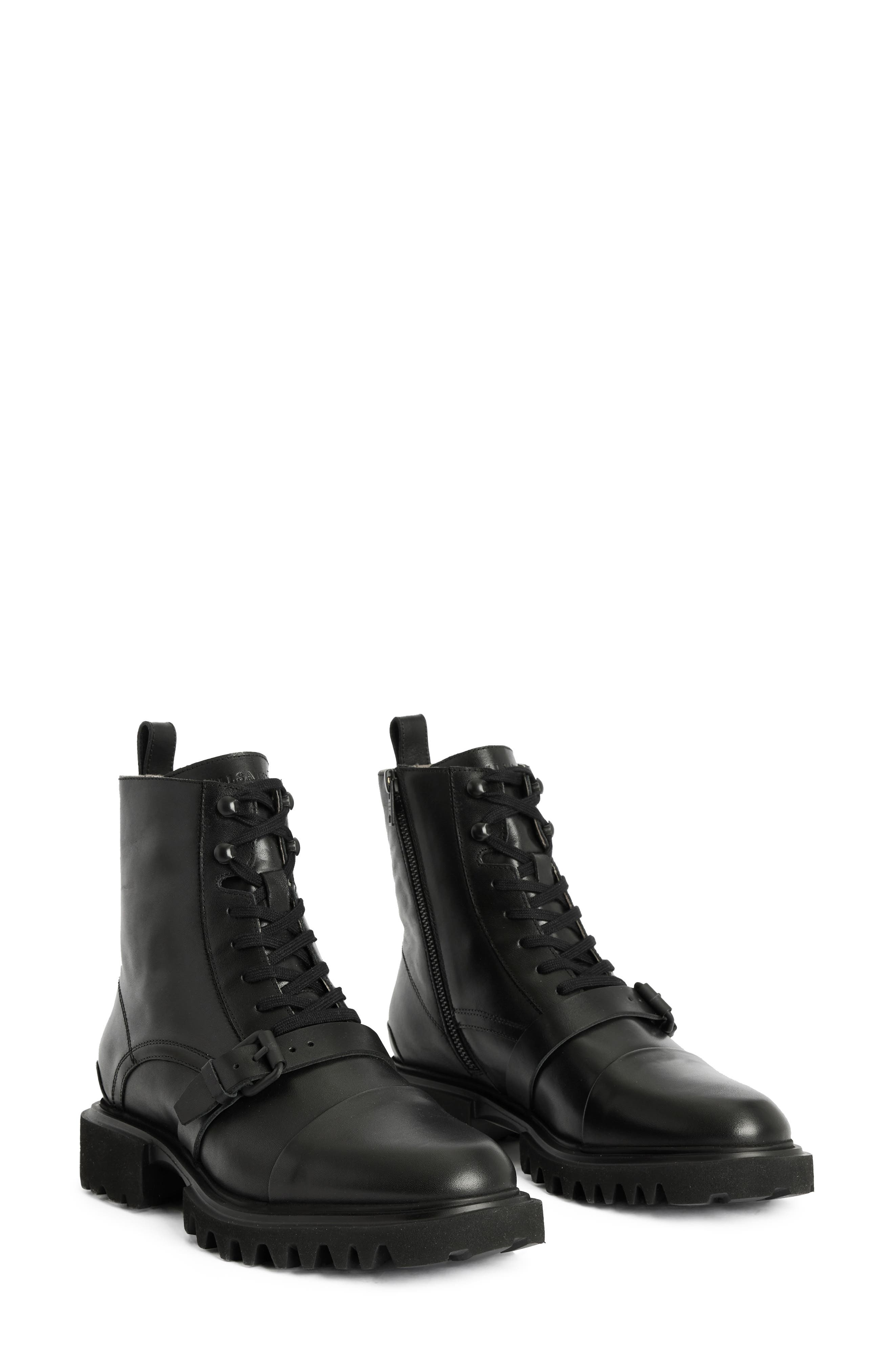 AllSaints Tori Lug Sole Combat Boot, Main, color, 