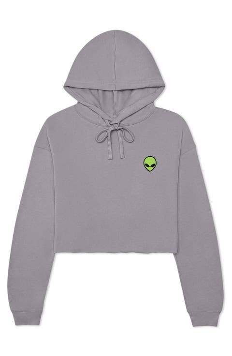 Alien Cropped Fleece Hoodie