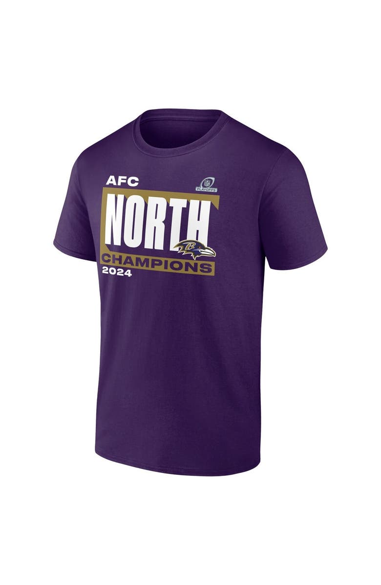 FANATICS Men's Fanatics  Purple Baltimore Ravens 2024 AFC North Division Champions Conquer T-Shirt, Alternate, color, 