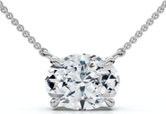 Bliss Diamond 1Ct Solitaire Oval Diamond Pendant 14k Gold Women's 18" Chain Lab Grown