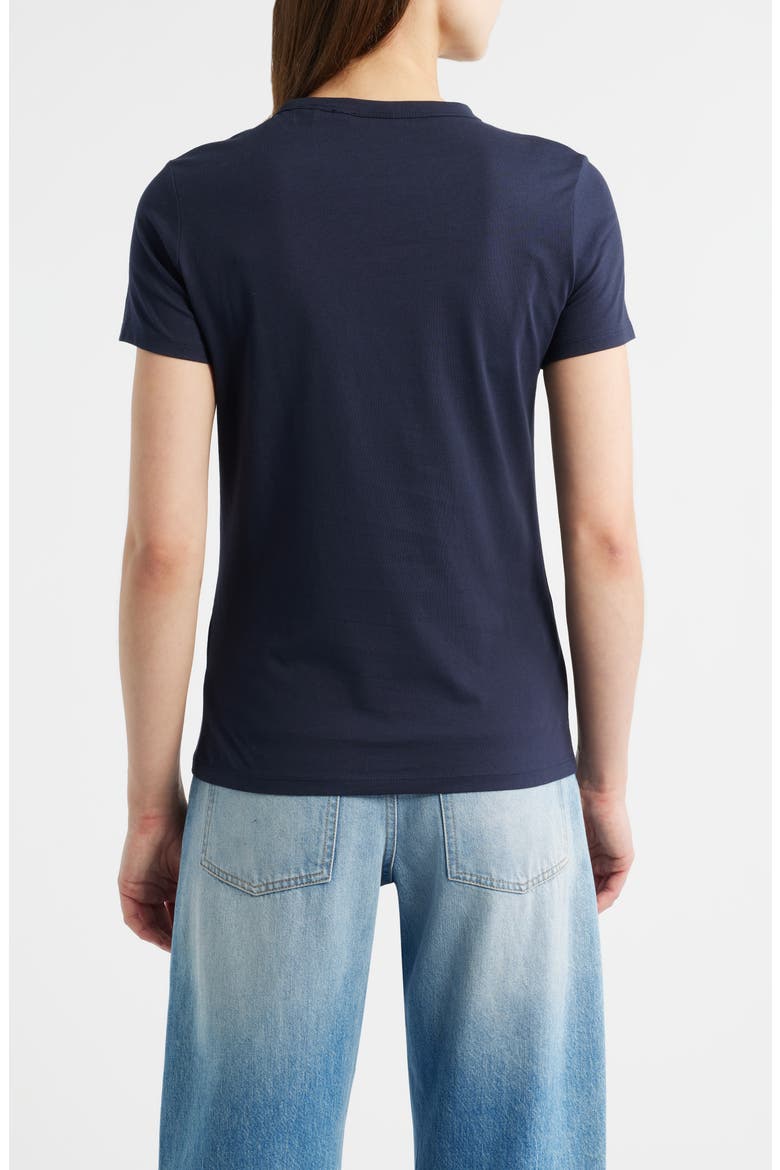 Logo Embroidered Cotton Graphic T-Shirt, Alternate, color, DARK BLUE