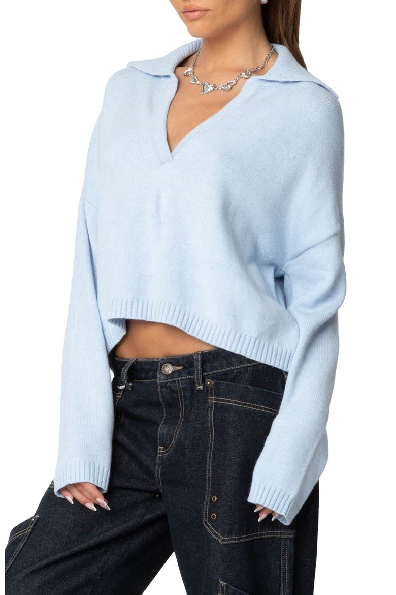 Marcie Oversize Crop Sweater, Alternate, color, LIGHT-BLUE