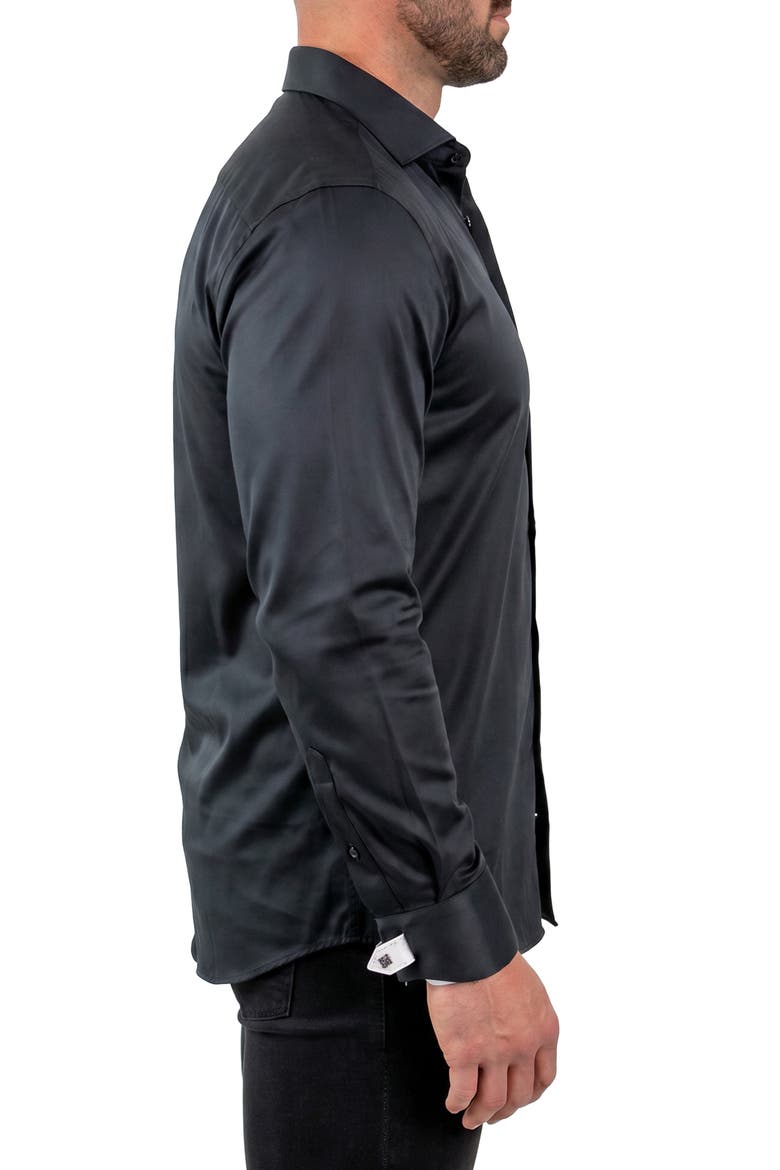 Fibonacci Contemporary Fit Button-Up Shirt, Alternate, color, BLACK