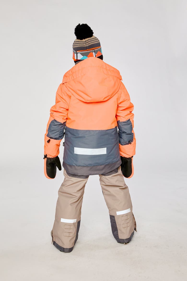 Teknik Fleece Jacket with Expandable Sleeves & Pants Two Piece Snowsuit, Alternate, color, Bright Orange, Grey and Taupe