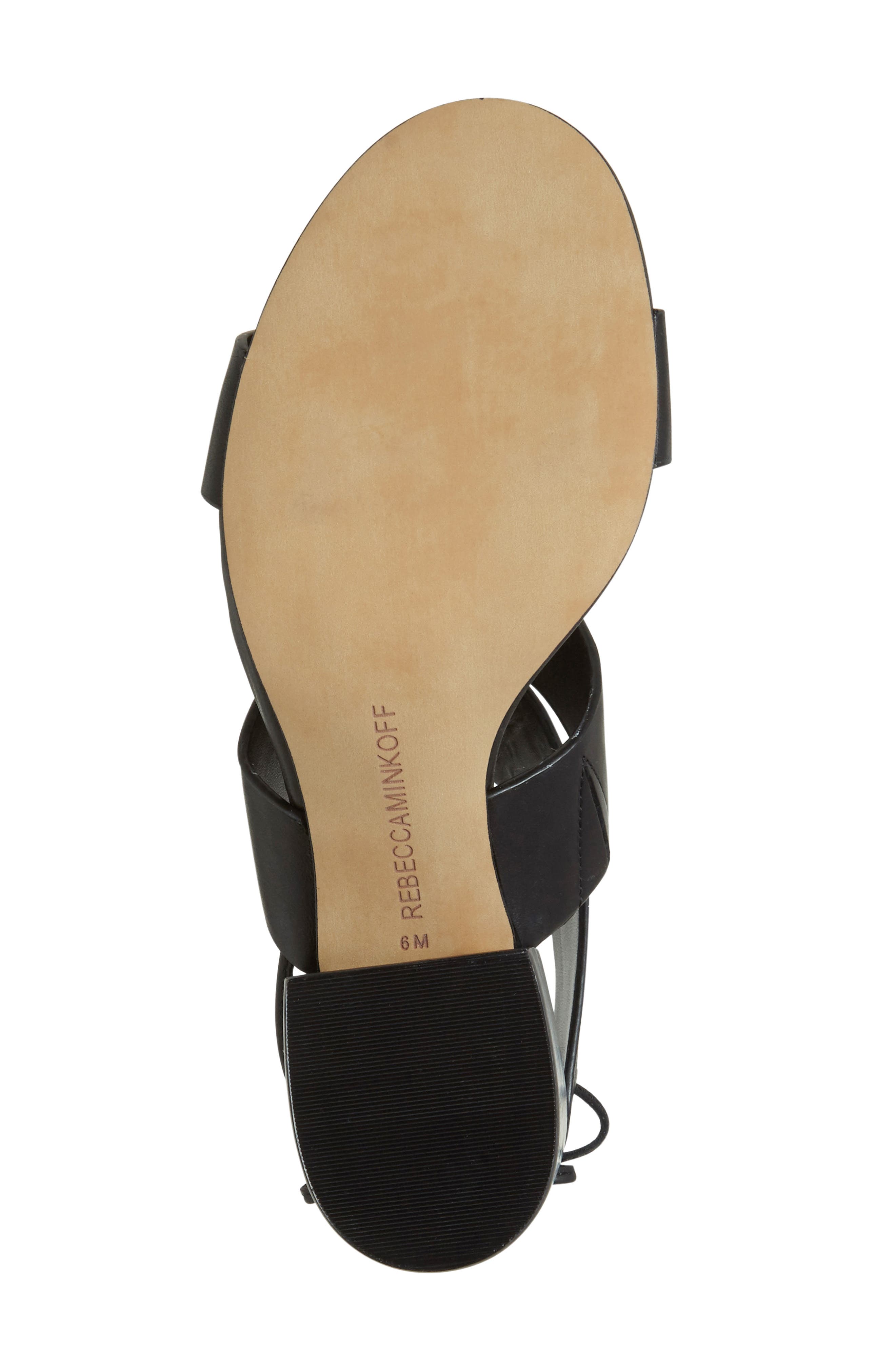 'Christy' Ankle Cuff Sandal, Alternate, color, BLACK VACHETTA