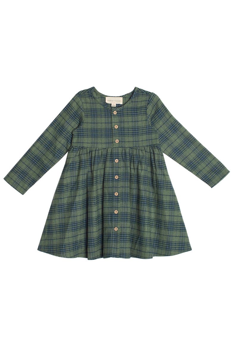 Mabel + Honey Cozy Creatures Dress, Main, color, Green