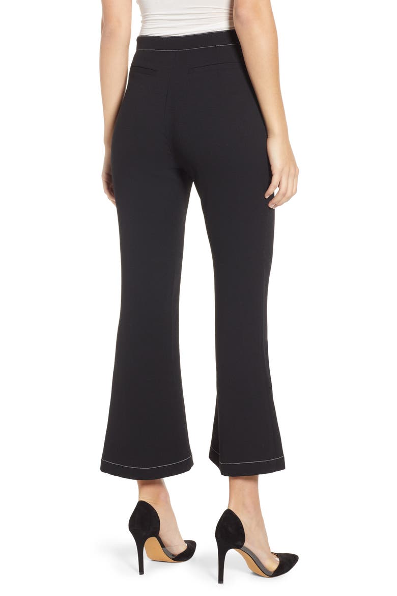 Contrast Stitch Crop Pants, Alternate, color, BLACK