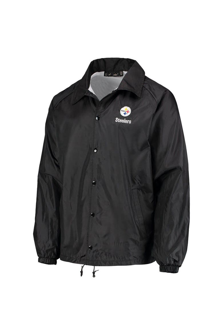 Men's Black Pittsburgh Steelers Coaches Classic Raglan Full-Snap Windbreaker Jacket, Alternate, color, Black