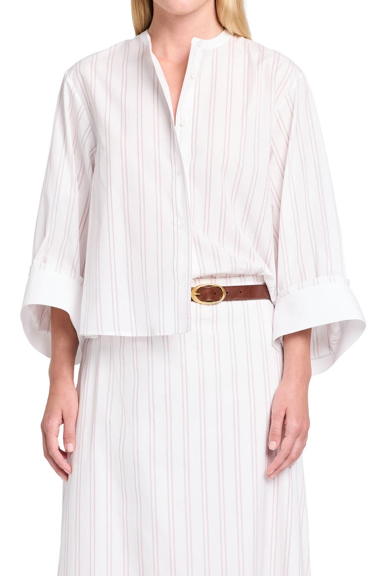 The Beau Stripe Button-Up Shirt, Main, color, WHITE / WINE