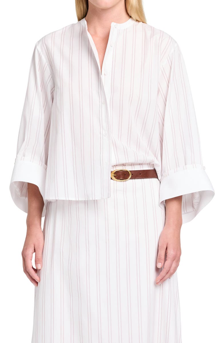 TWP The Beau Stripe Button-Up Shirt, Main, color, White / Wine