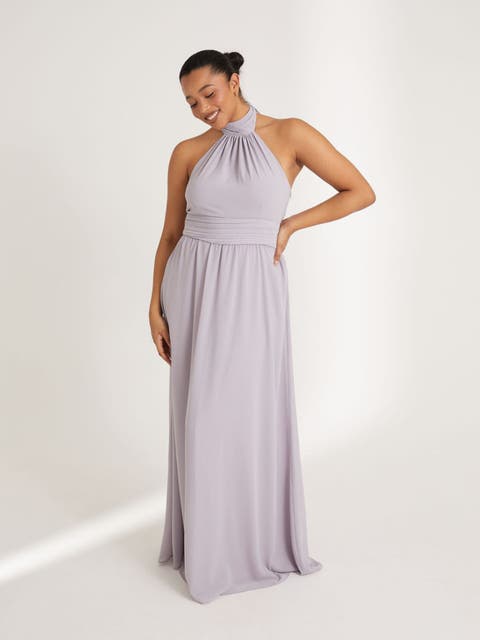 Halter Neck Chiffon Bridesmaid Dress