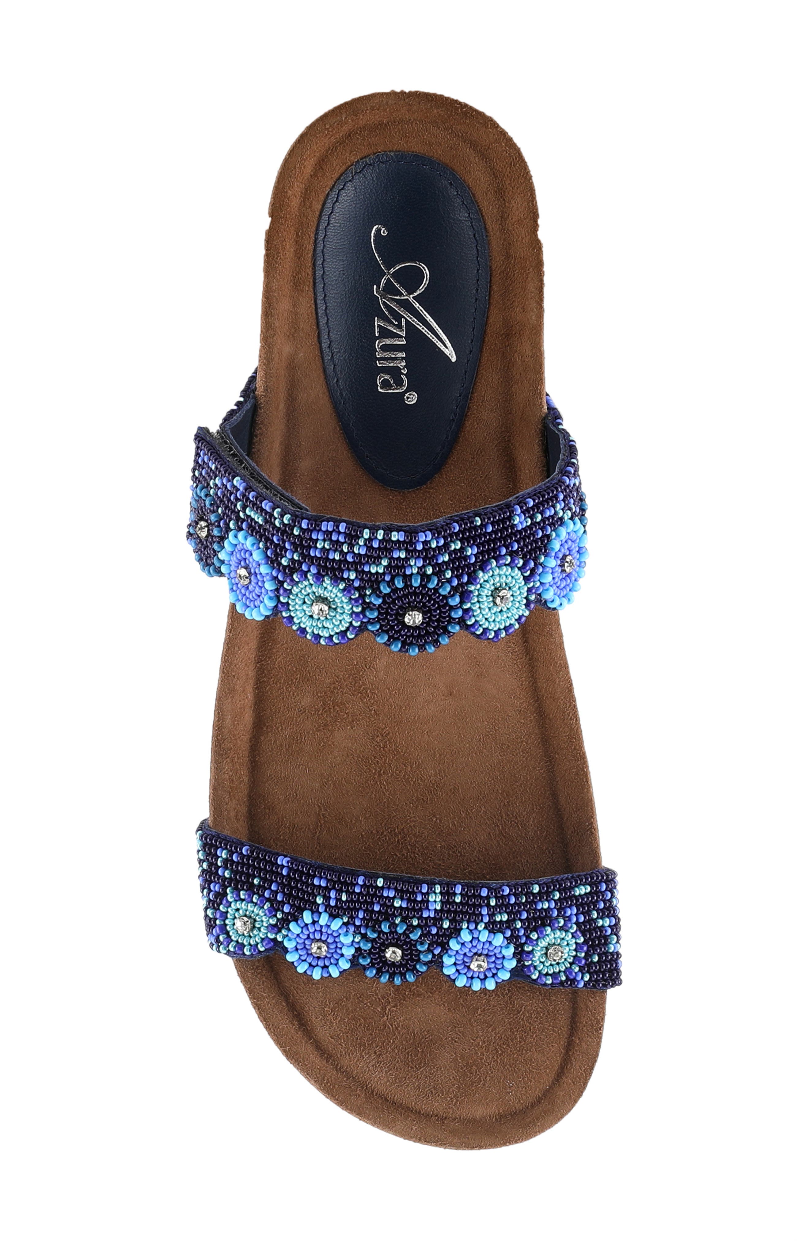 Bahama Embellished Slide Sandal, Alternate, color, NAVY MULTI