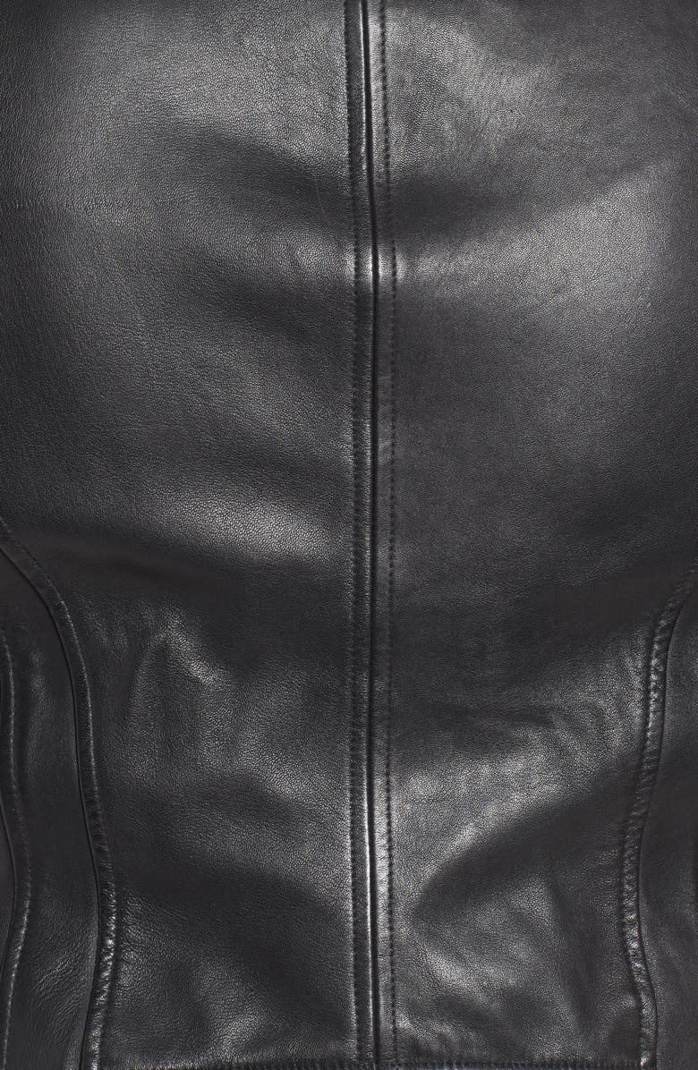 Bernardo Leather Moto Jacket, Alternate, color, 