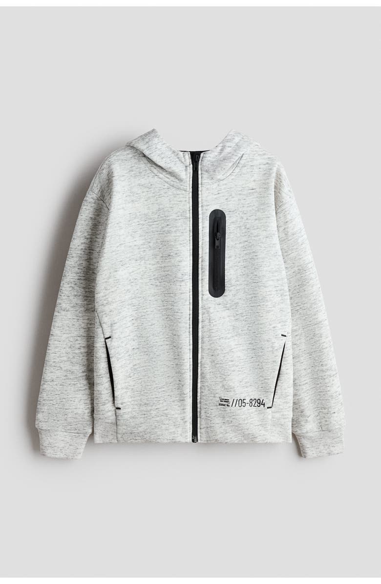 H&M Zip-through Hoodie, Main, color, Light Gray Melange