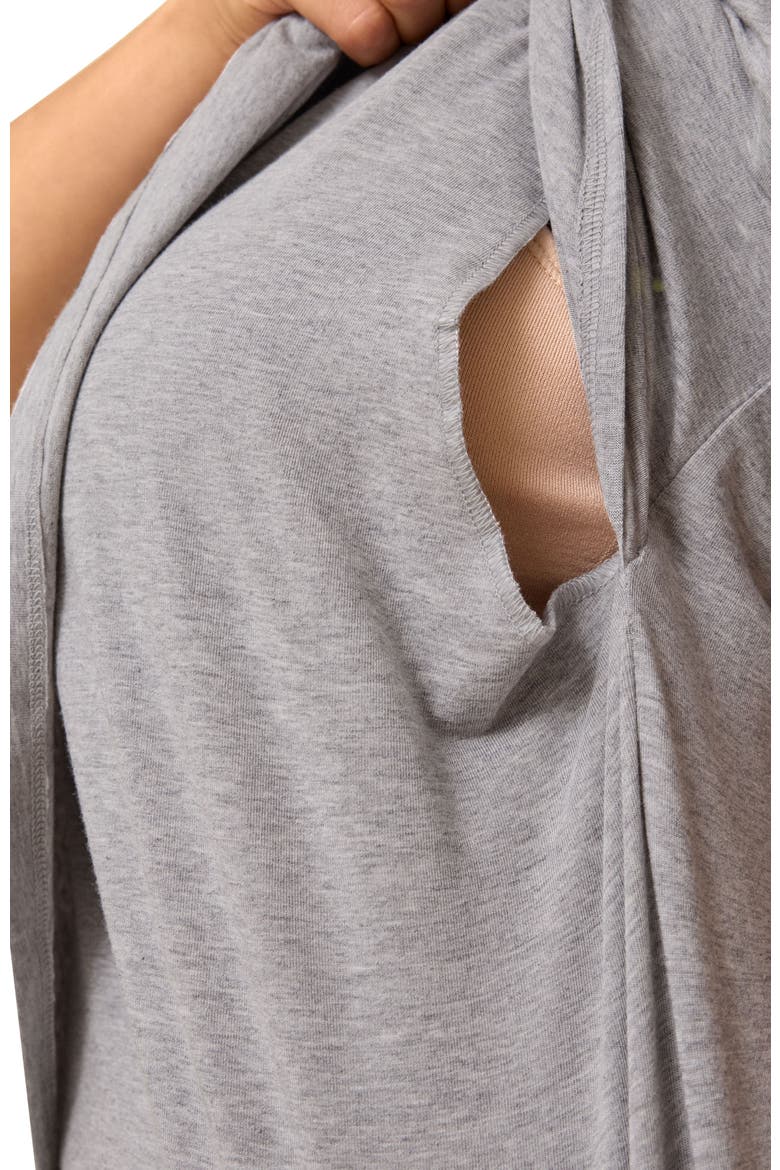 Classic Modal V-Neck Nursing T-Shirt, Alternate, color, Grey Heather