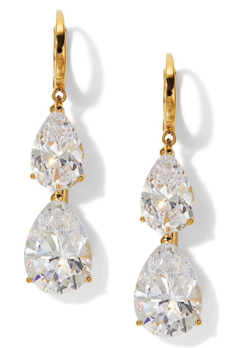 Nadri Farrah Cubic Zirconia Drop Earrings, Main, color, Gold