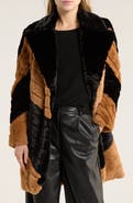 L'AGENCE Zoya Faux Leather Belted Faux Fur Coat