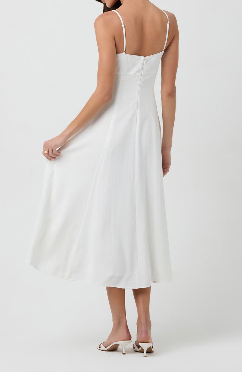 ASTR the Label Linen Blend Midi Dress, Alternate, color, Off White