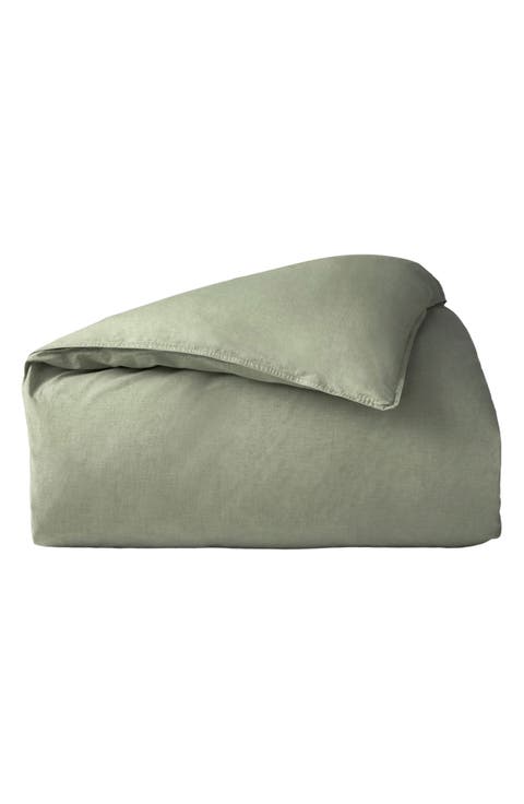 Crinkled Organic Cotton Percale Duvet Cover