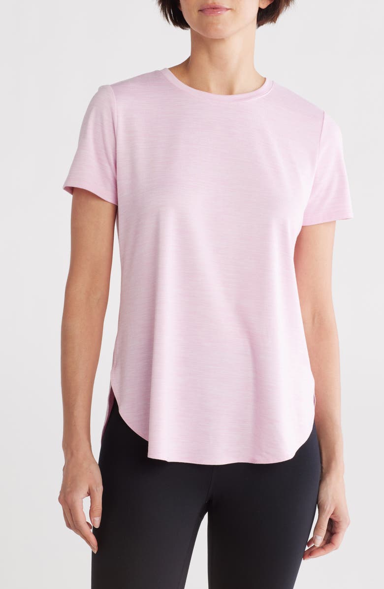 SKECHERS GO DRI<sup>®</sup> SWIFT Tunic T-Shirt, Main, color, White/ Pink