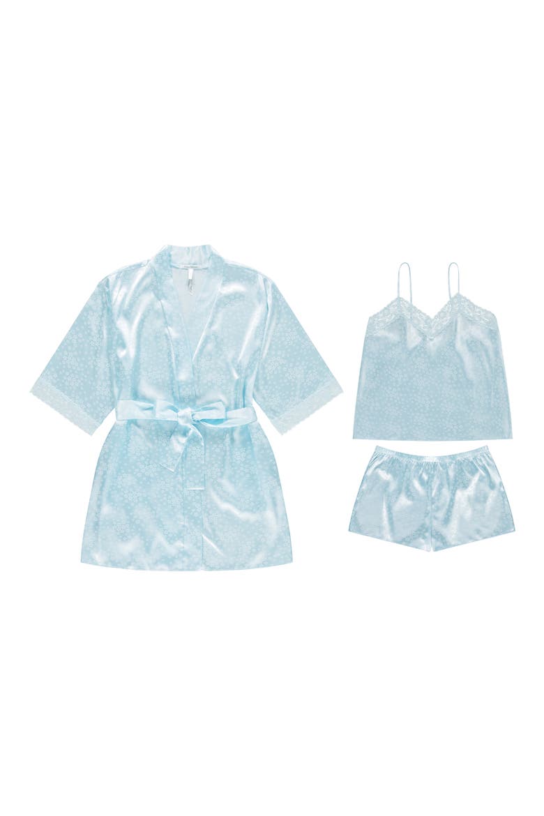 Sabrina Travel Pajamas & Robe Set, Alternate, color, LIGHT BLUE