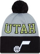 New Era Men's New Era Black/Gray Utah Jazz Tip-Off Two-Tone Cuffed Knit Hat with Pom