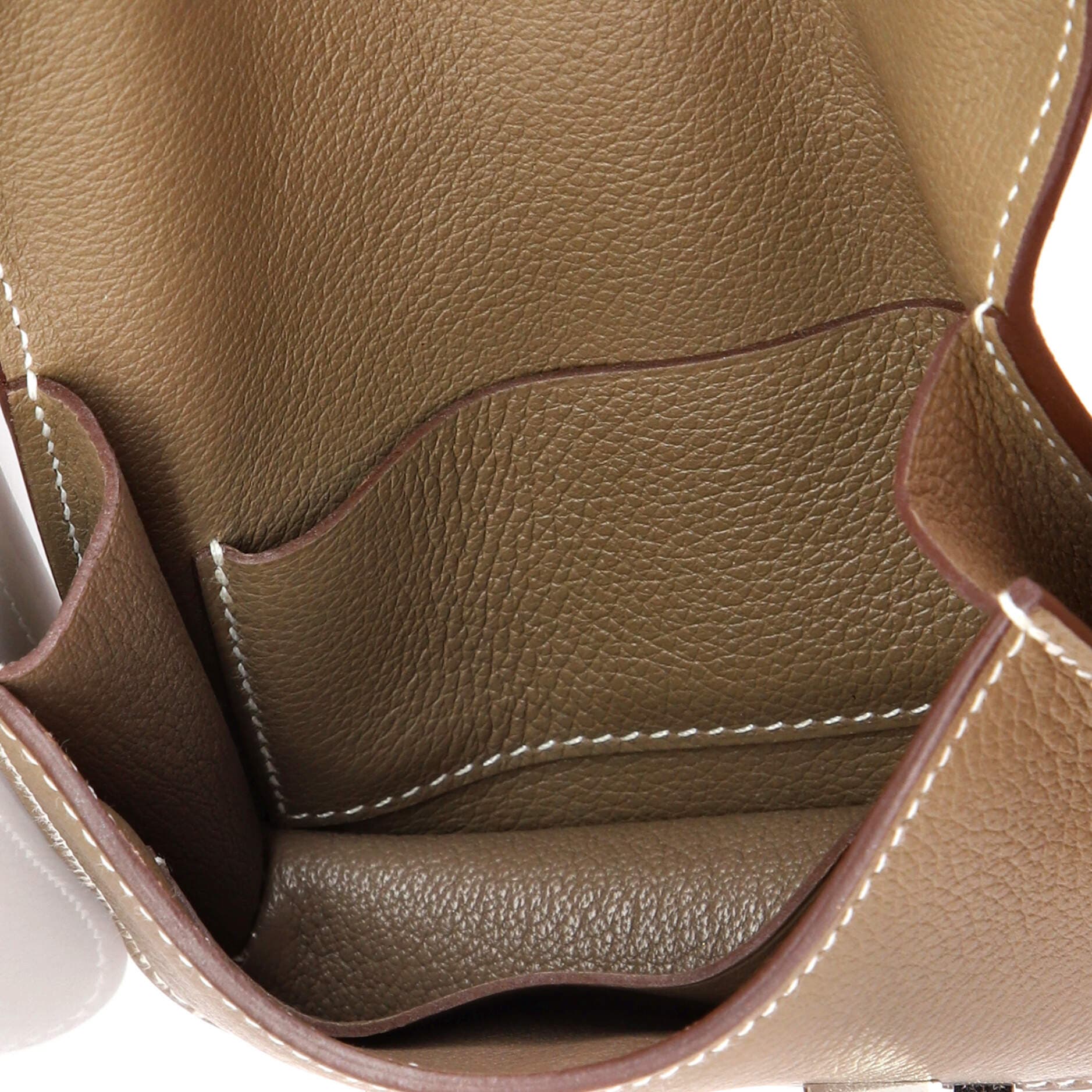 Pre-Owned Hermes Constance Slim Wallet Evercolor, Alternate, color, Etoupe