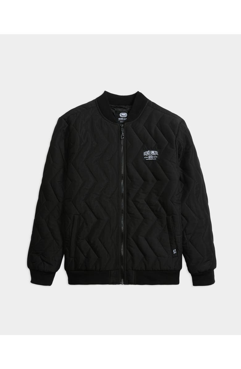 ECKO Make an Impression Varsity Jacket, Main, color, Black